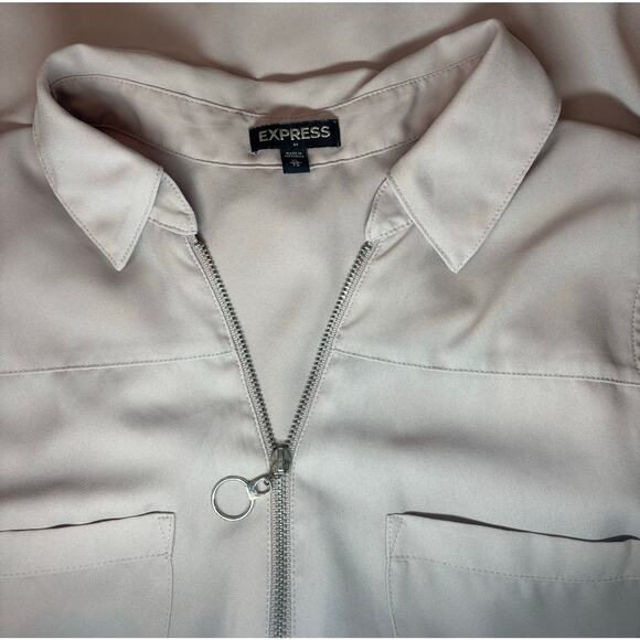 Express Sleeveless Flowy Collared Top With Front Zipper Size XL - Picture 5 of 6